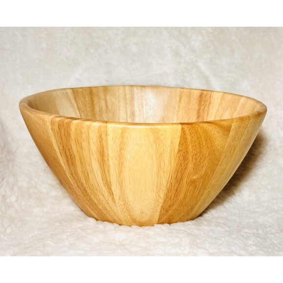 191oz Wooden Serving Bowl Natural - Hearth & Hand with Magnolia - Rubberwood NEW - Picture 4 of 8